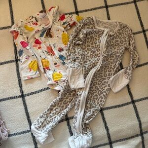 BUNDLE Baby Pajama Set with Animal and Rainbow Prints